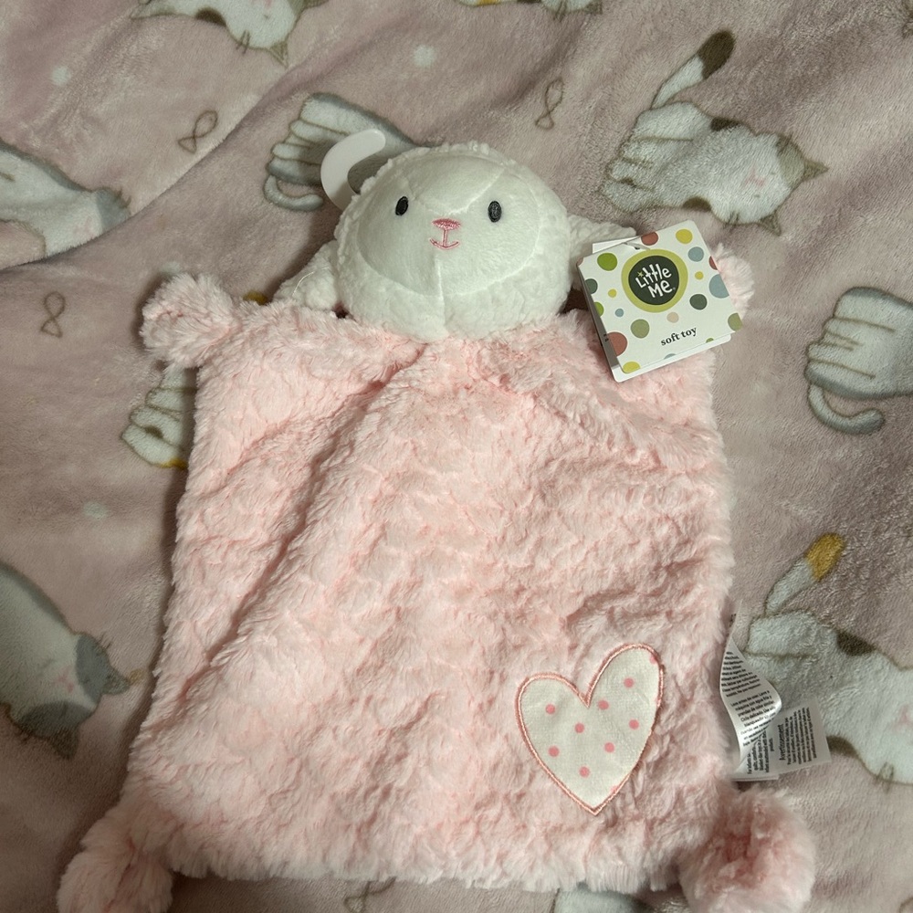 Little Me Pink Lamb Snuggle Blanket